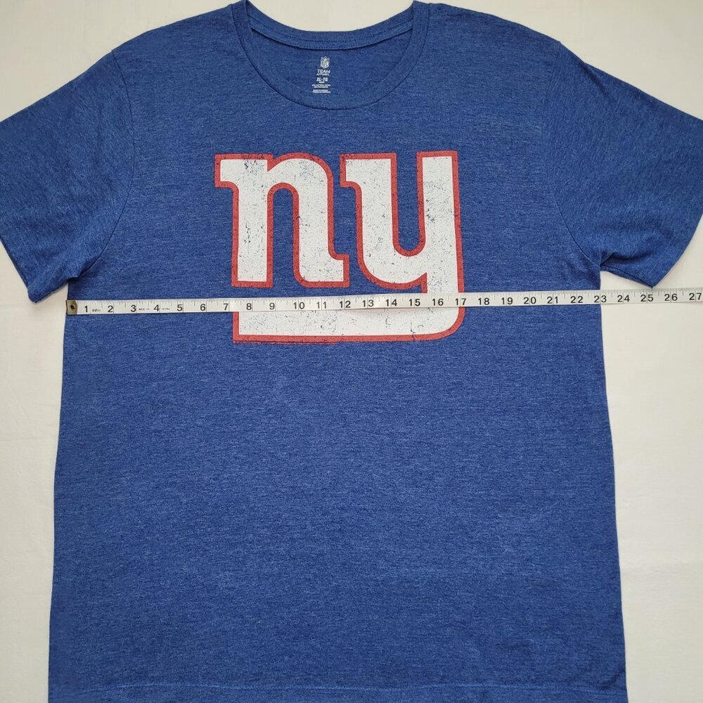 NY Giants T-Shirt Blue Heathered Logo NFL Team Apparel Mens XL Fanwear Gameday - Picture 2 of 10